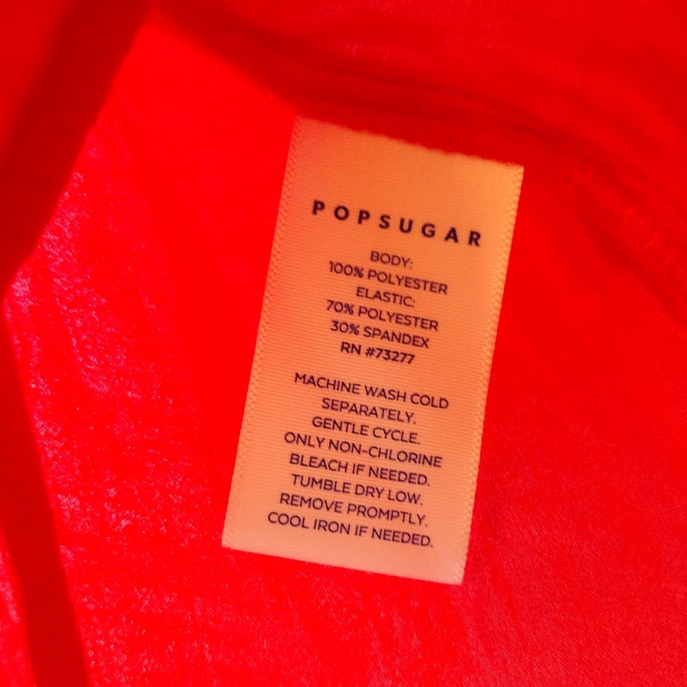 3/$30 POPSUGAR Red Ruffle Sleeve Blouse - Picture 4 of 5